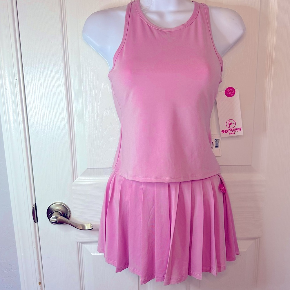 NWT 90 Degree by Reflex Girls Tennis skirt and Shirt L Size 12